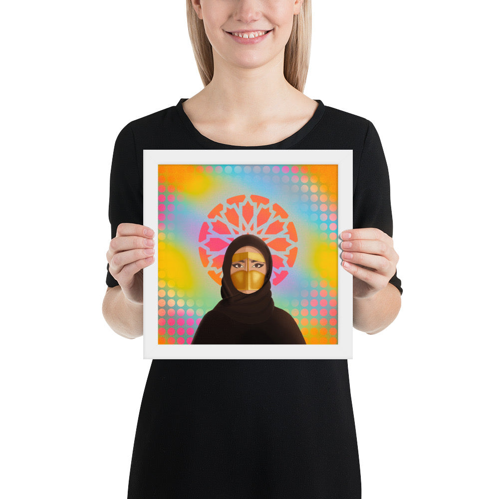 Framed poster - Hijabi Pop Art Collection - Batoola Girl