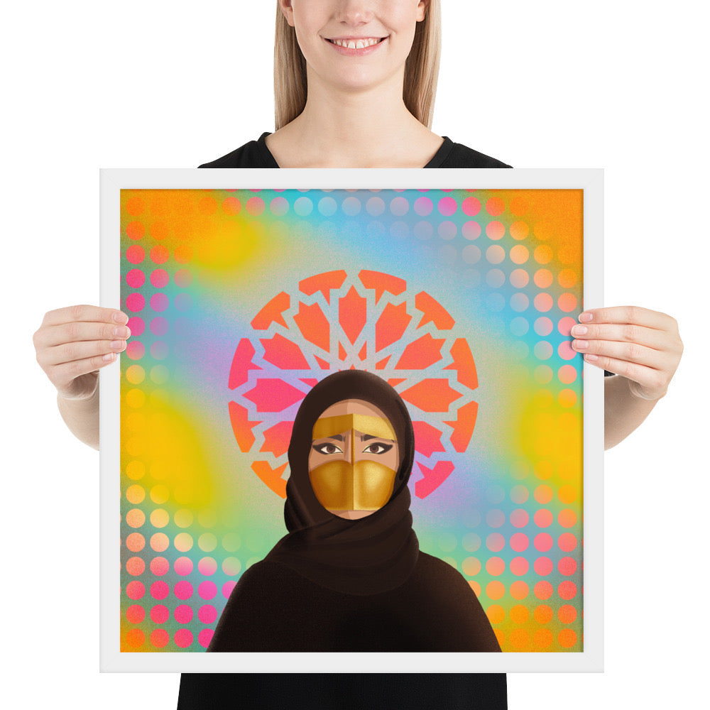 Framed poster - Hijabi Pop Art Collection - Batoola Girl