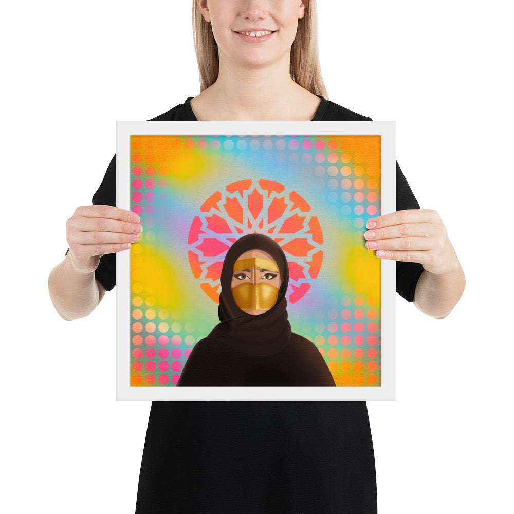 Framed poster - Hijabi Pop Art Collection - Batoola Girl