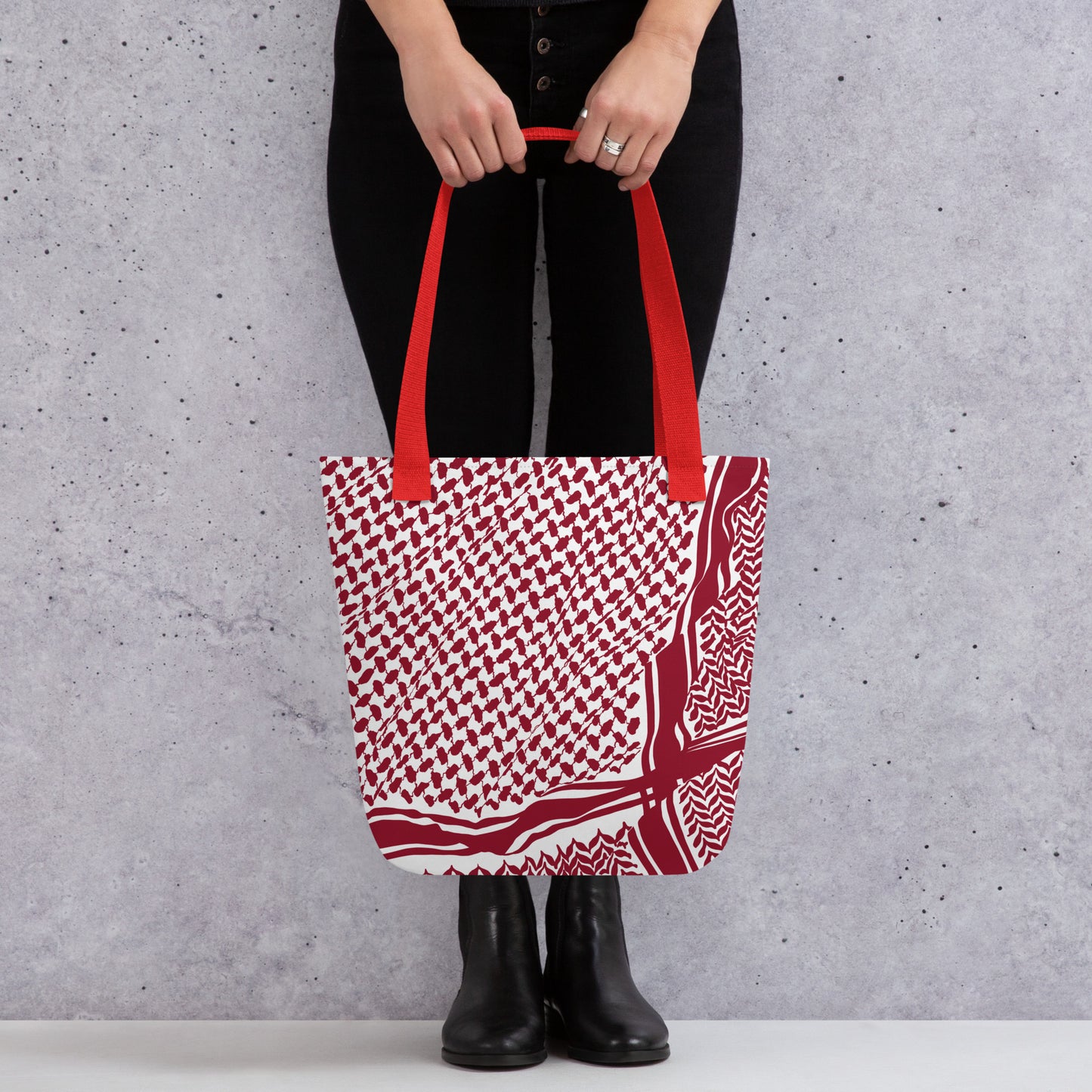 Keffiyeh Tote bag in Red and White