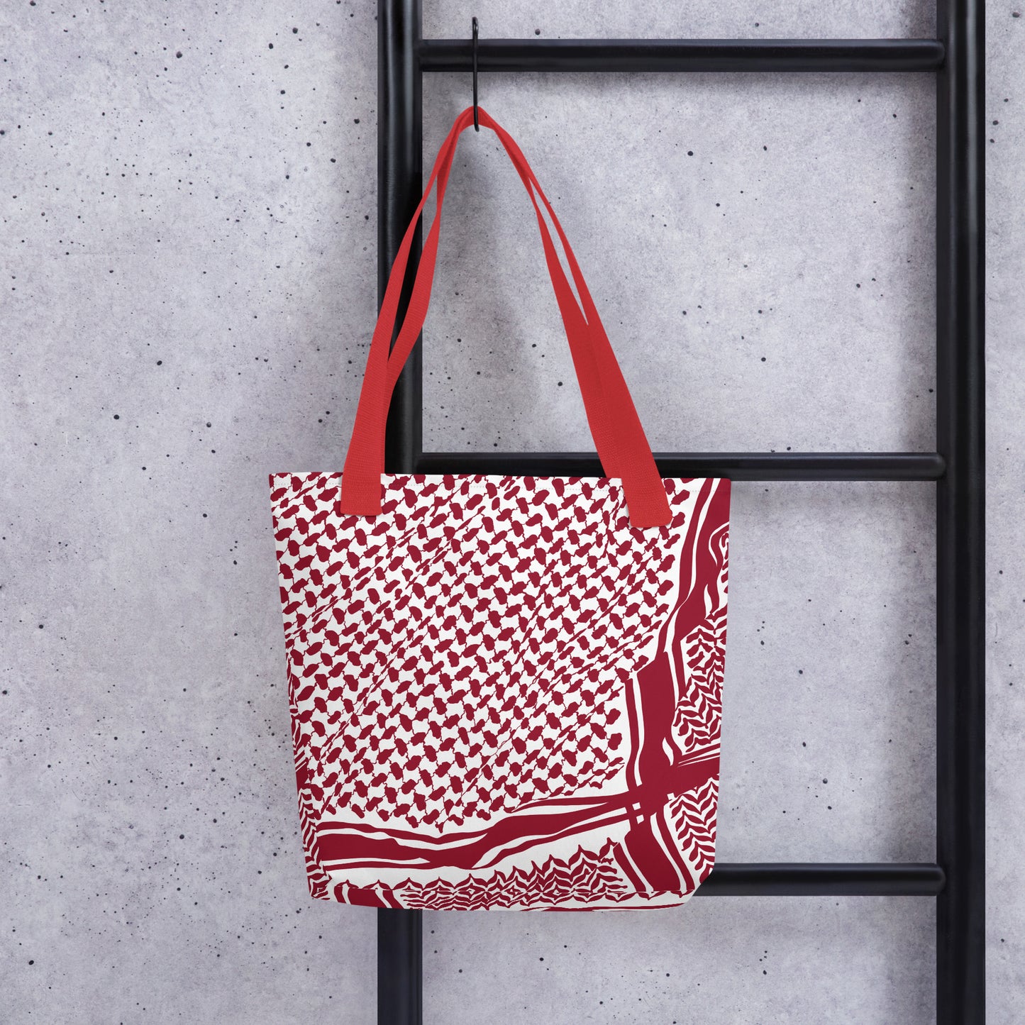 Keffiyeh Tote bag in Red and White