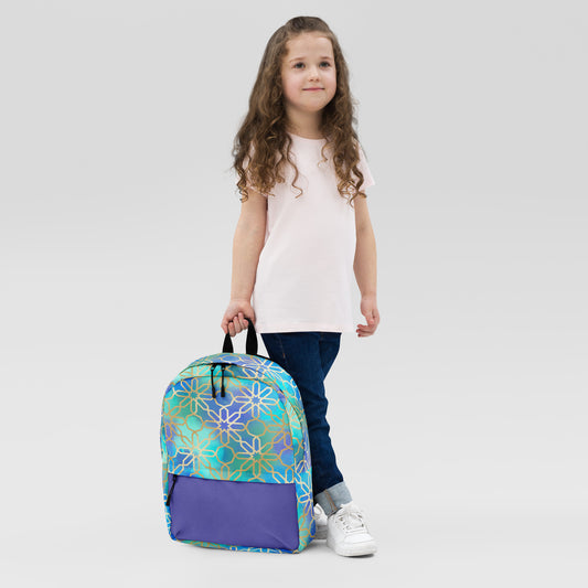 Backpack - Arabian Geometry in Red Sea Watercolors