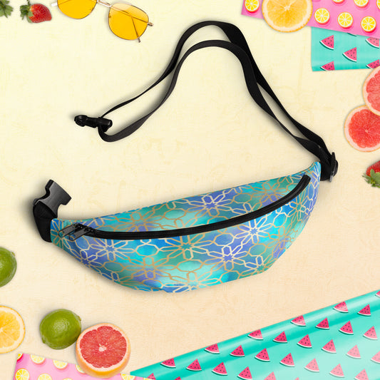 Fanny Pack - Arabian Geometry in Red Sea Watercolors
