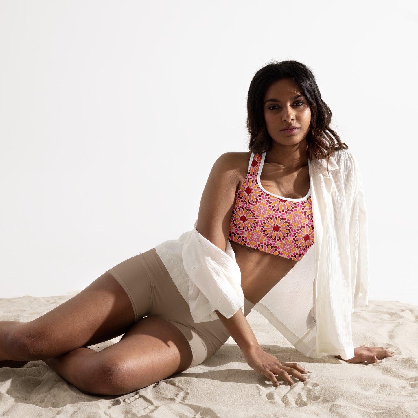 Padded Sports Bra - Geometric Candy