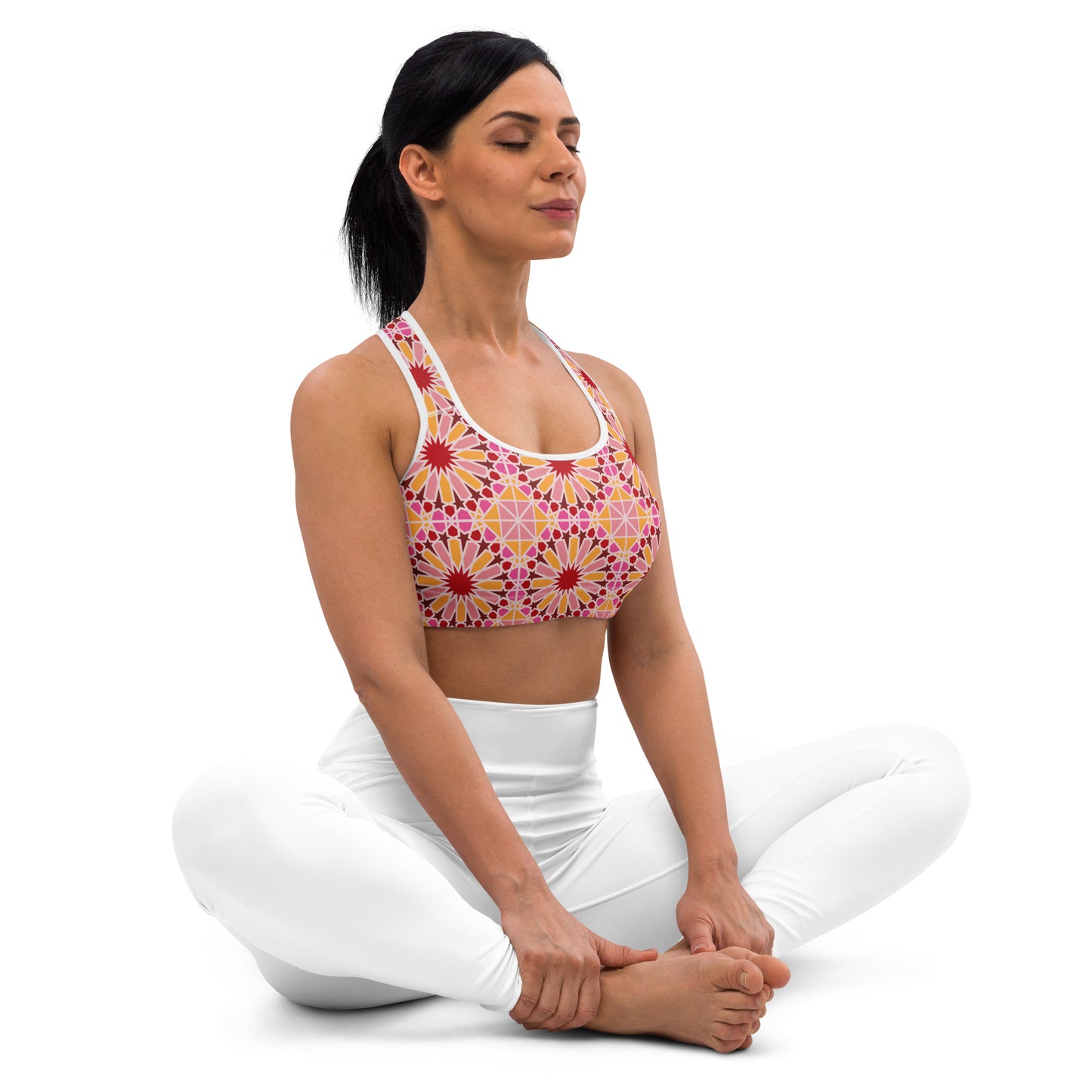 Padded Sports Bra - Geometric Candy