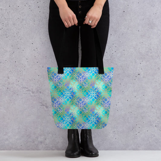Tote bag - Arabian Geometry in Res Sea Watercolors