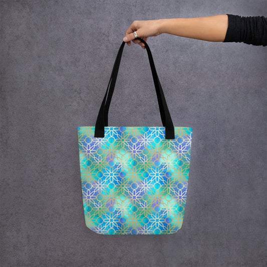 Tote bag - Arabian Geometry in Res Sea Watercolors