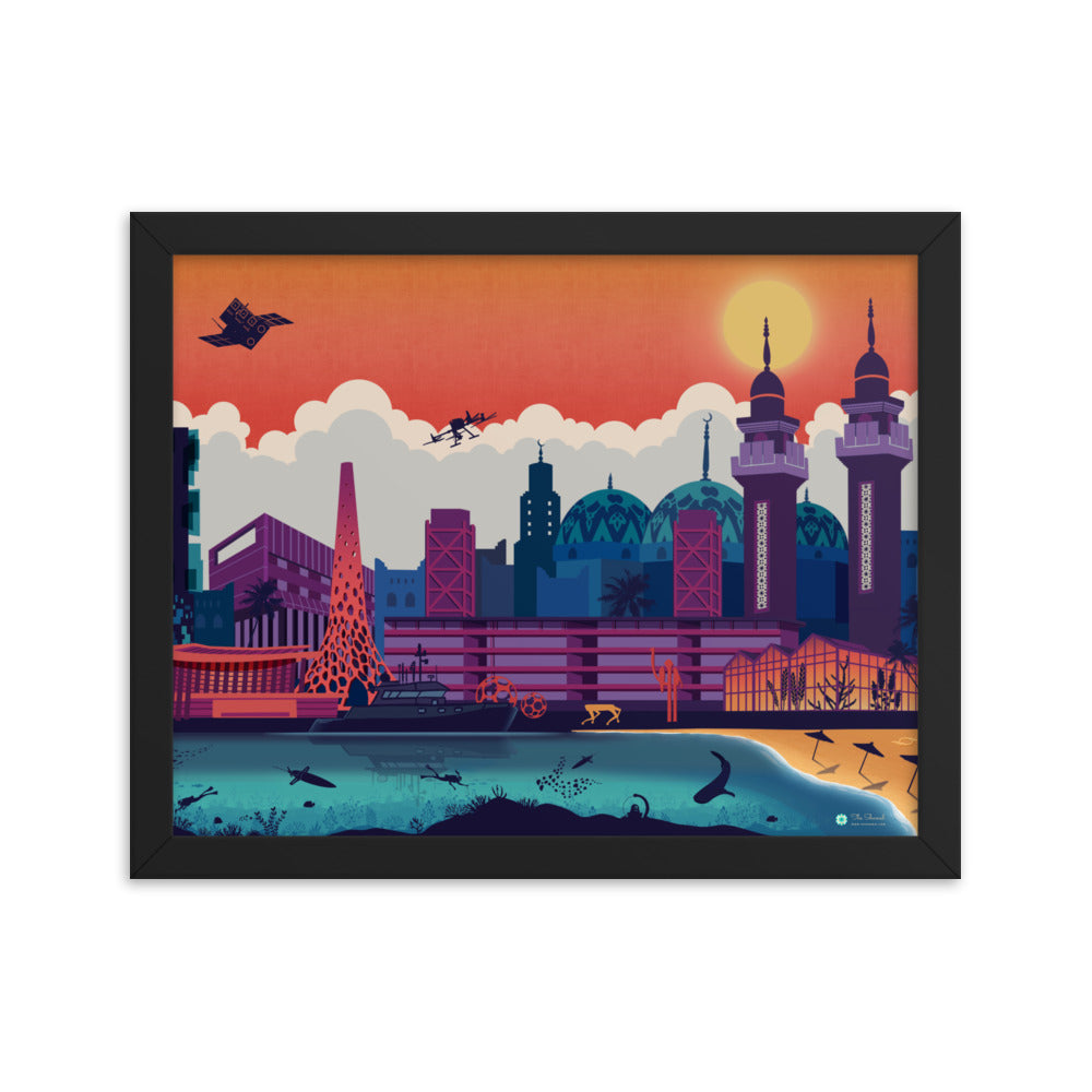 KAUST Skyline Urbanscape Framed poster