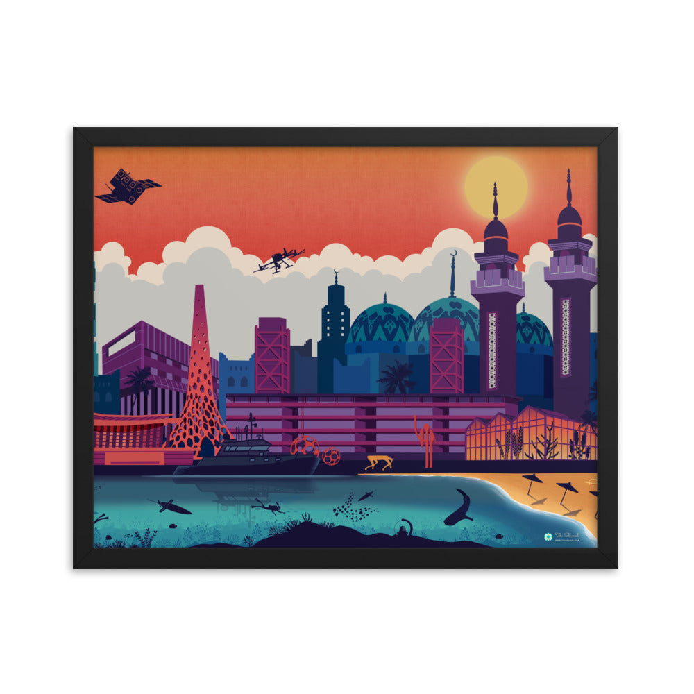 KAUST Skyline Urbanscape Framed poster