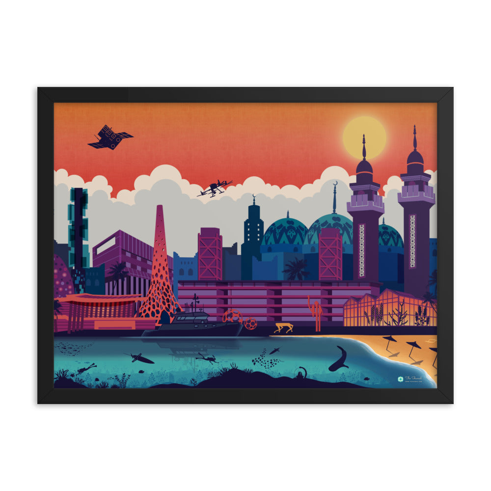 KAUST Skyline Urbanscape Framed poster