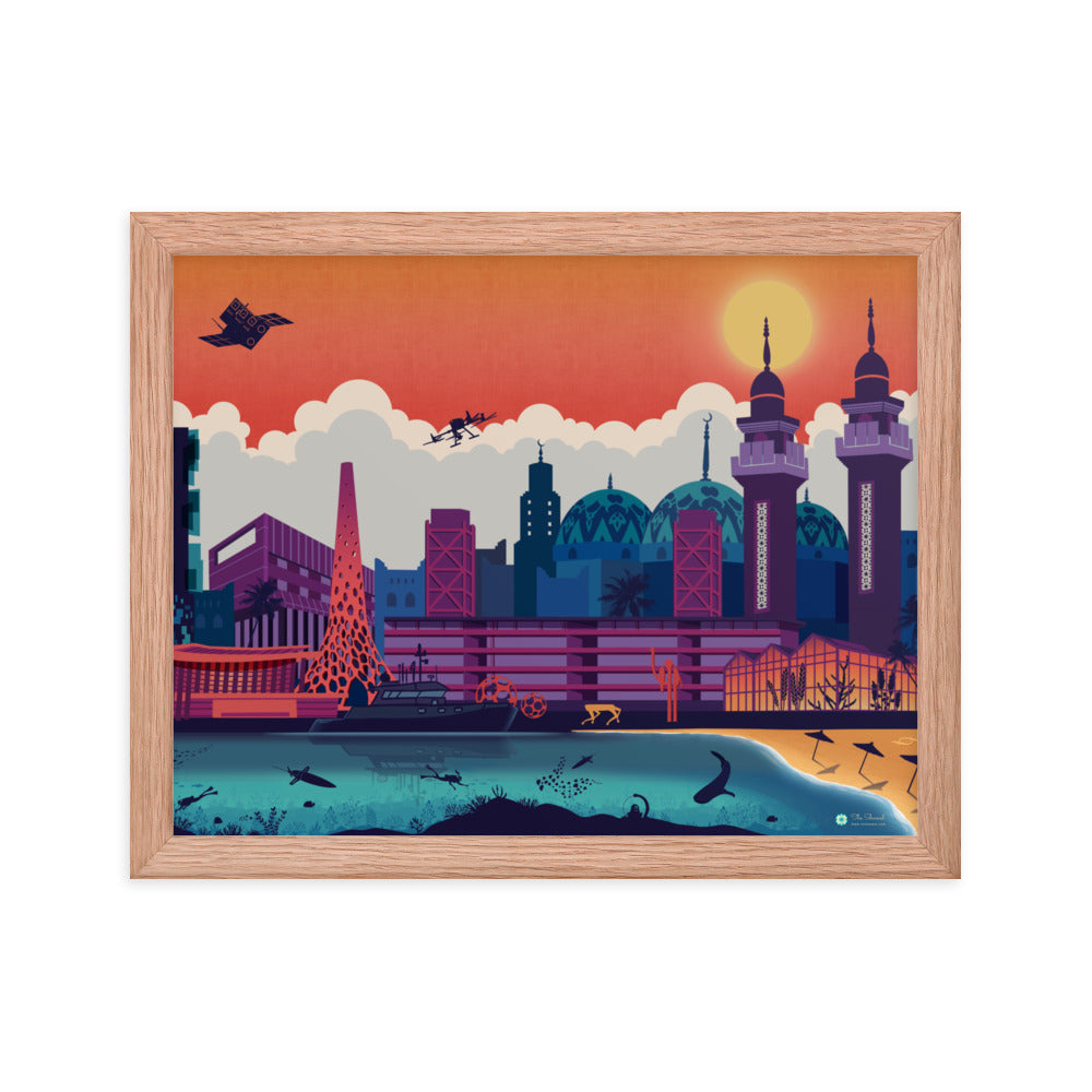 KAUST Skyline Urbanscape Framed poster