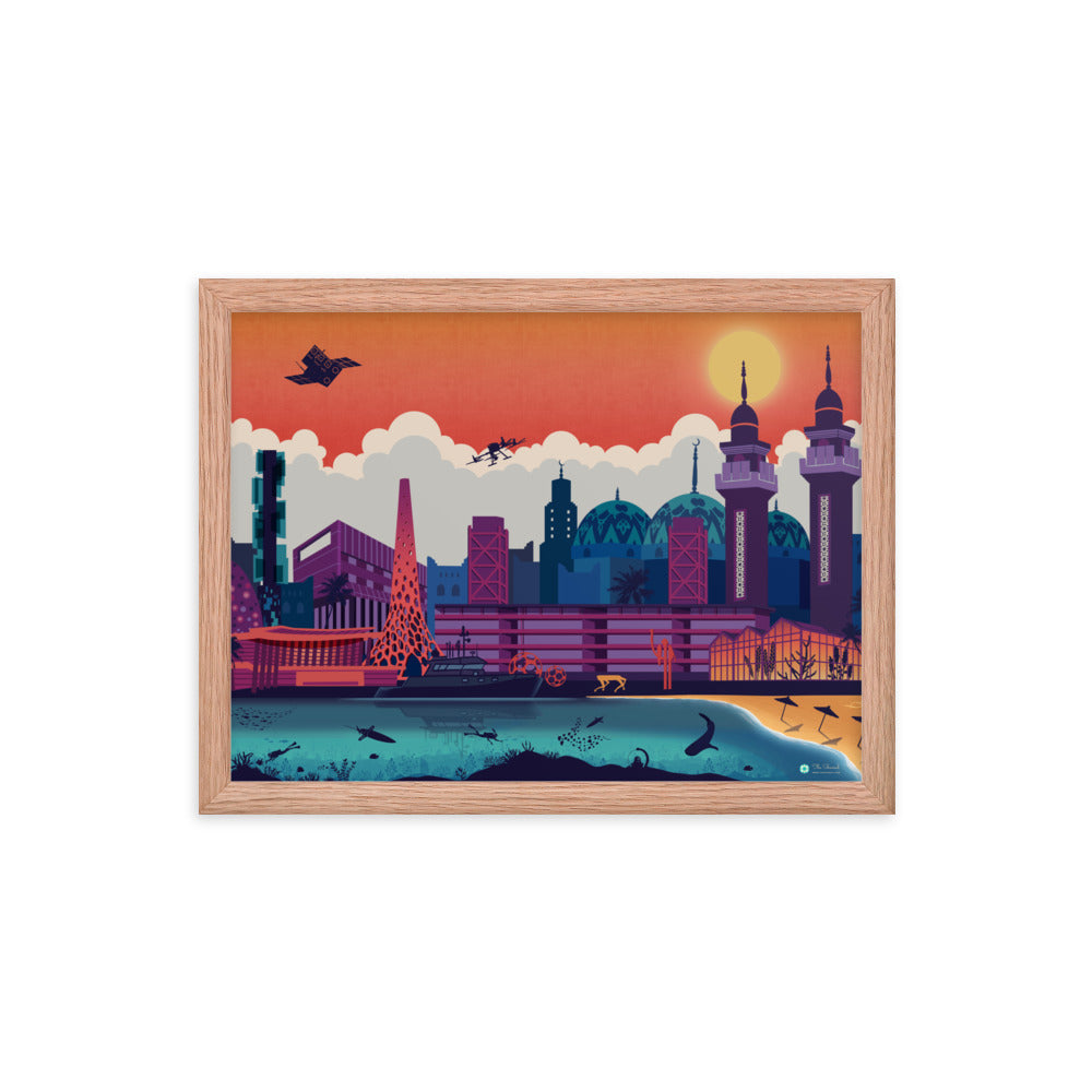 KAUST Skyline Urbanscape Framed poster