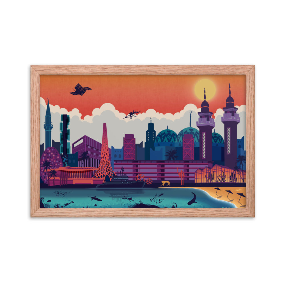 KAUST Skyline Urbanscape Framed poster
