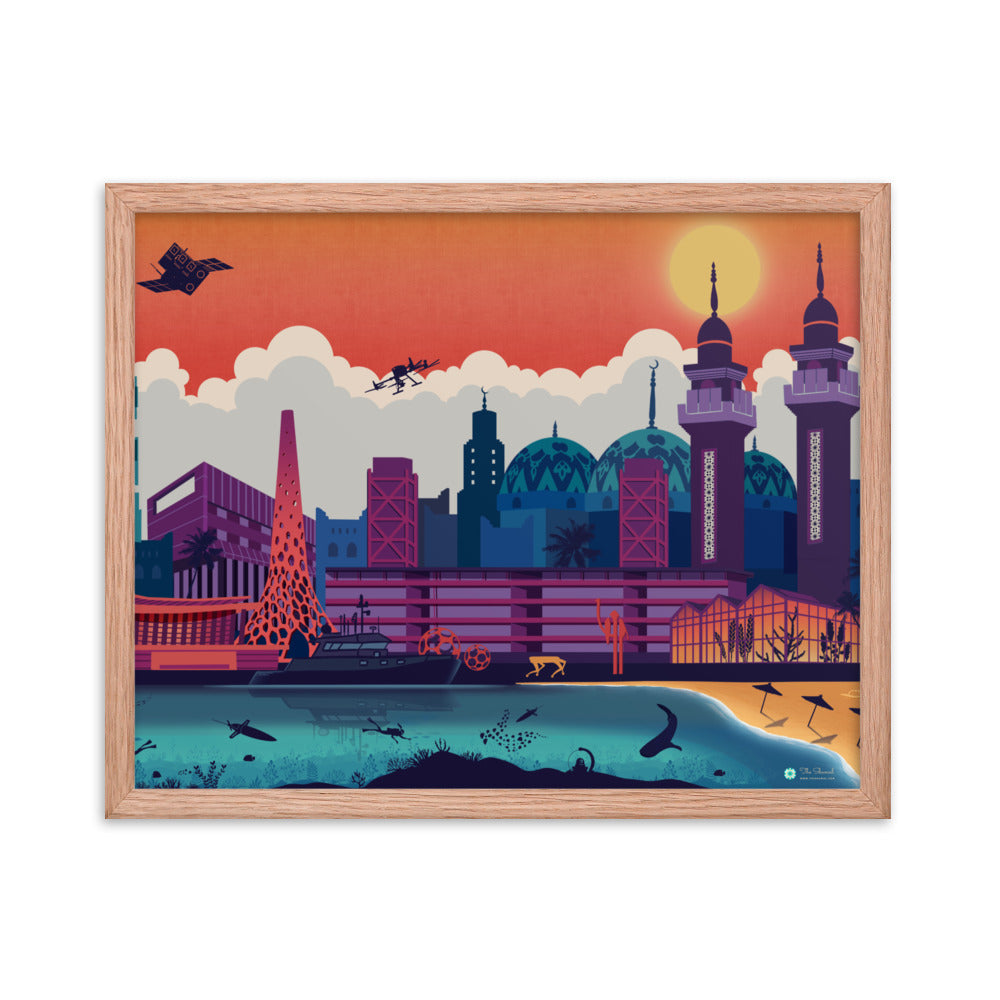 KAUST Skyline Urbanscape Framed poster