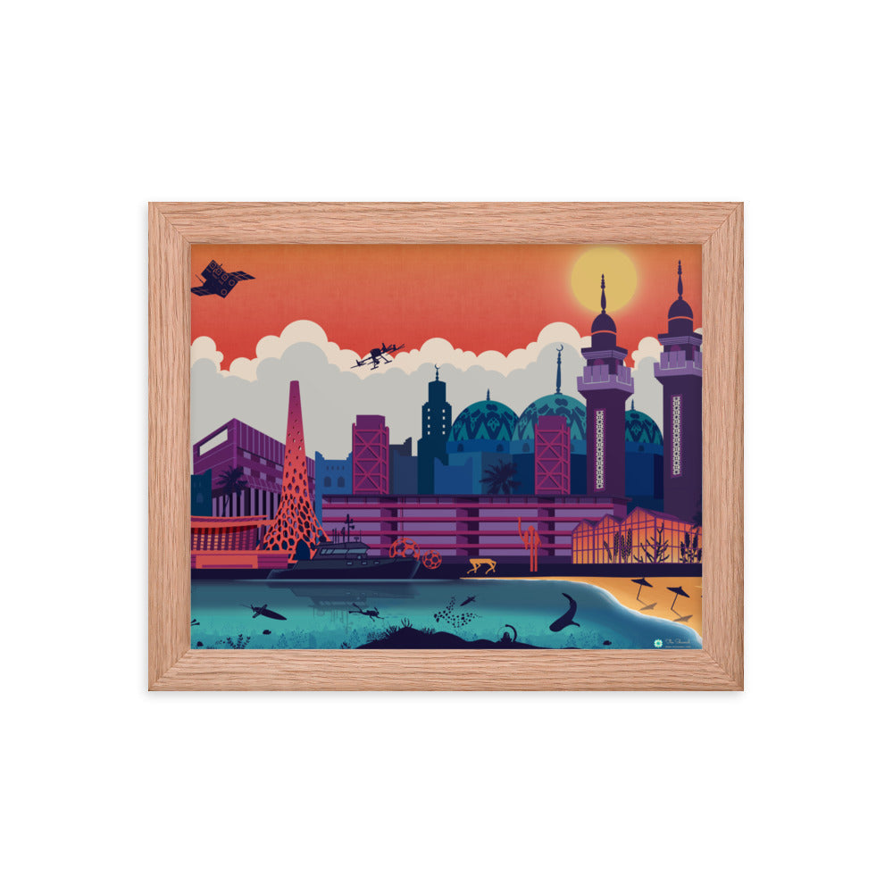 KAUST Skyline Urbanscape Framed poster