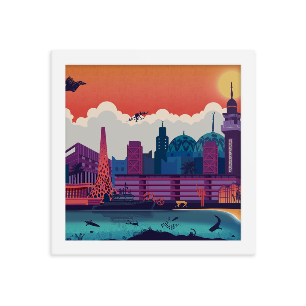 KAUST Skyline Urbanscape Framed poster