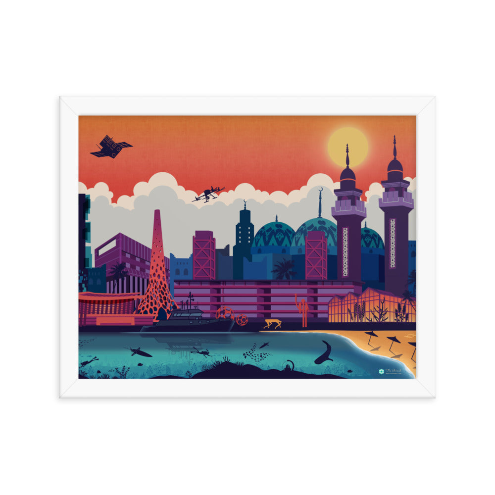 KAUST Skyline Urbanscape Framed poster