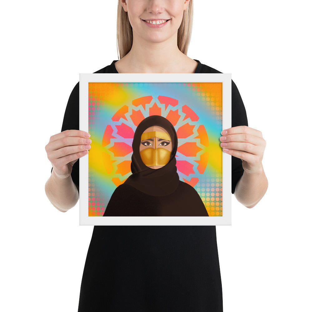 Framed poster - Hijabi Pop Art Collection - Batoola Girl