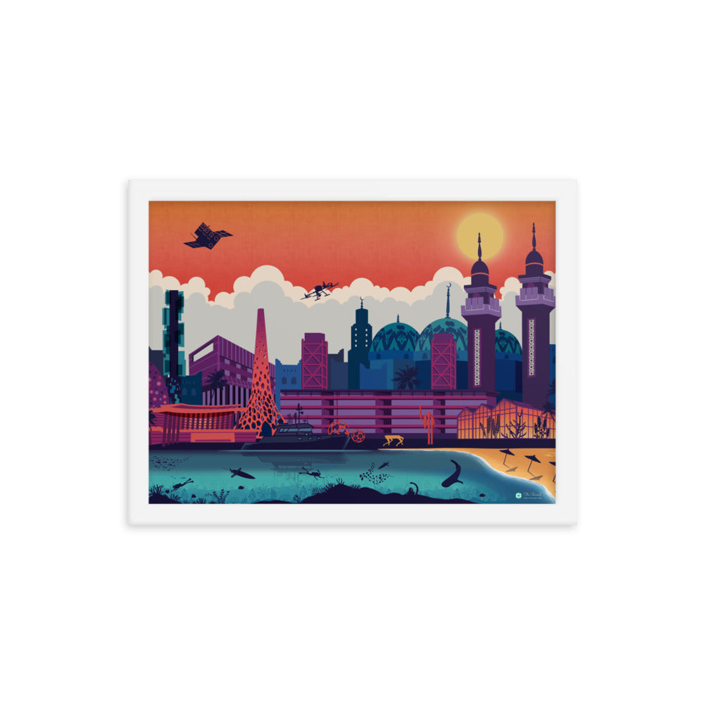 KAUST Skyline Urbanscape Framed poster
