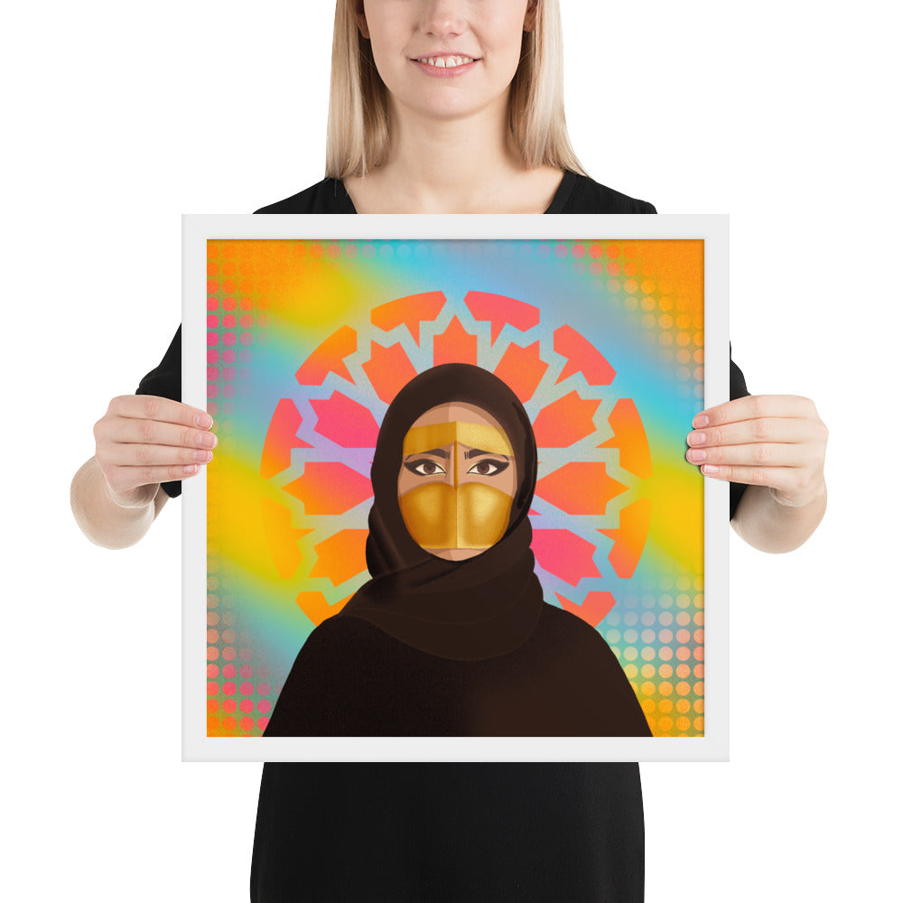 Framed poster - Hijabi Pop Art Collection - Batoola Girl
