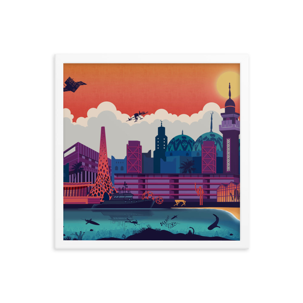 KAUST Skyline Urbanscape Framed poster