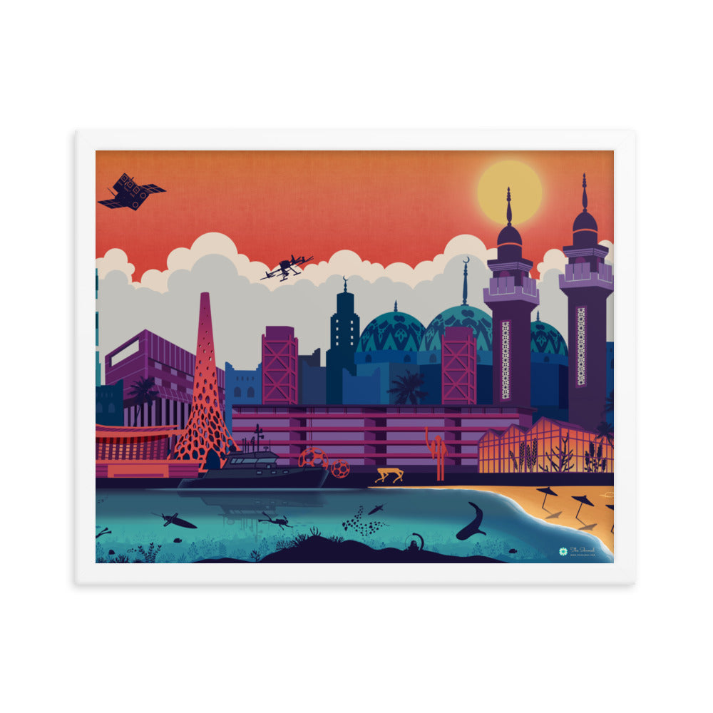 KAUST Skyline Urbanscape Framed poster