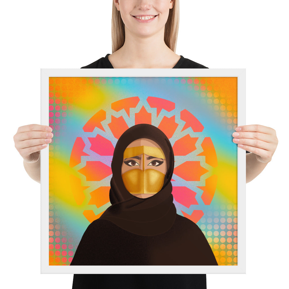 Framed poster - Hijabi Pop Art Collection - Batoola Girl