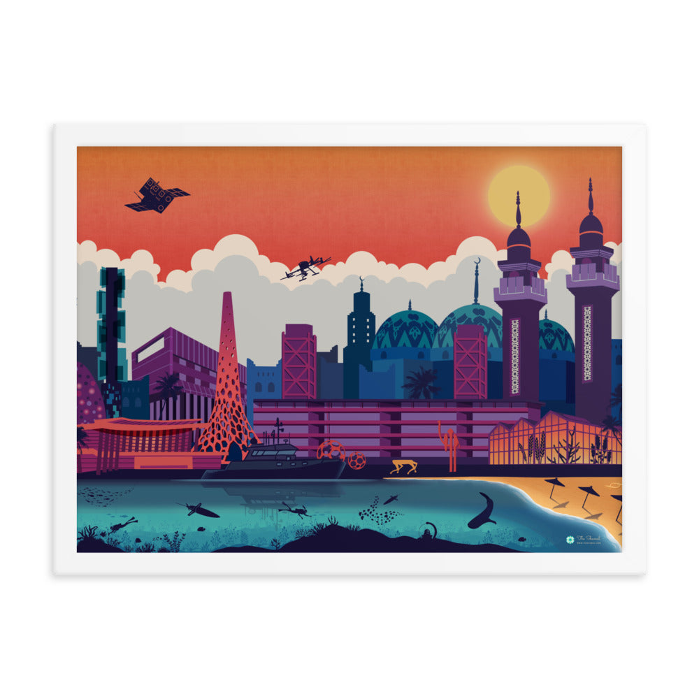 KAUST Skyline Urbanscape Framed poster