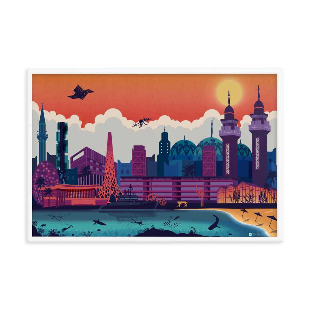 KAUST Skyline Urbanscape Framed poster