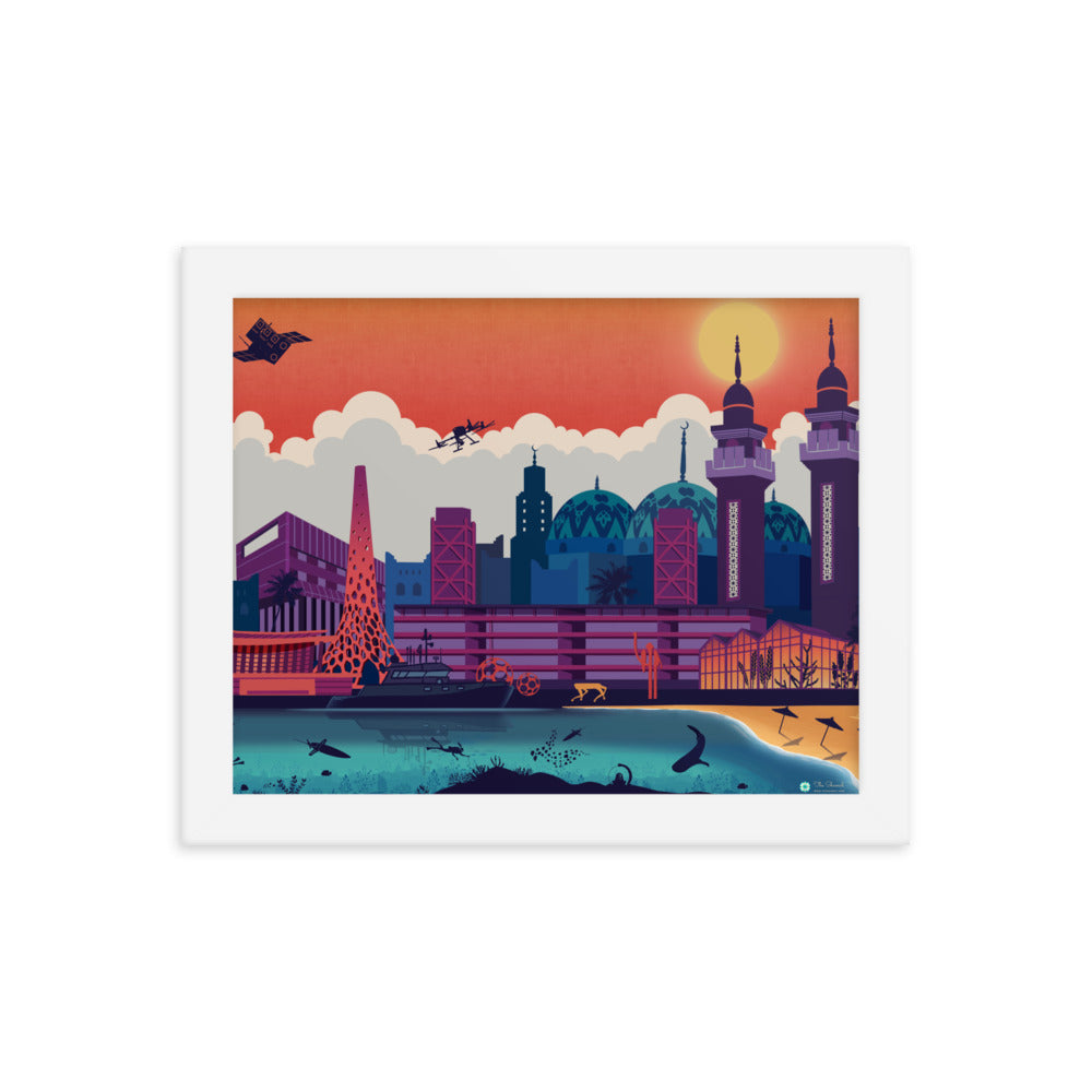 KAUST Skyline Urbanscape Framed poster