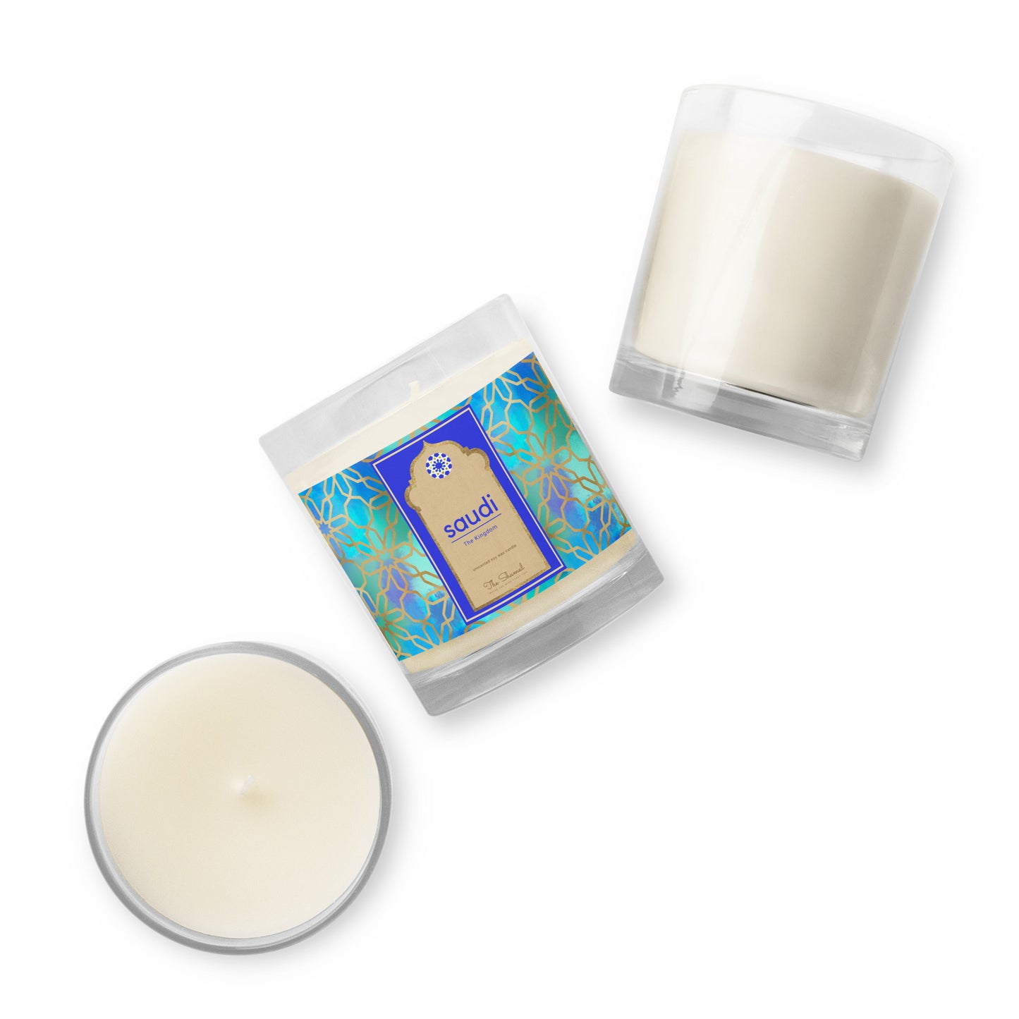 Soy wax candle - Arabian Geometry in Red Sea Watercolors
