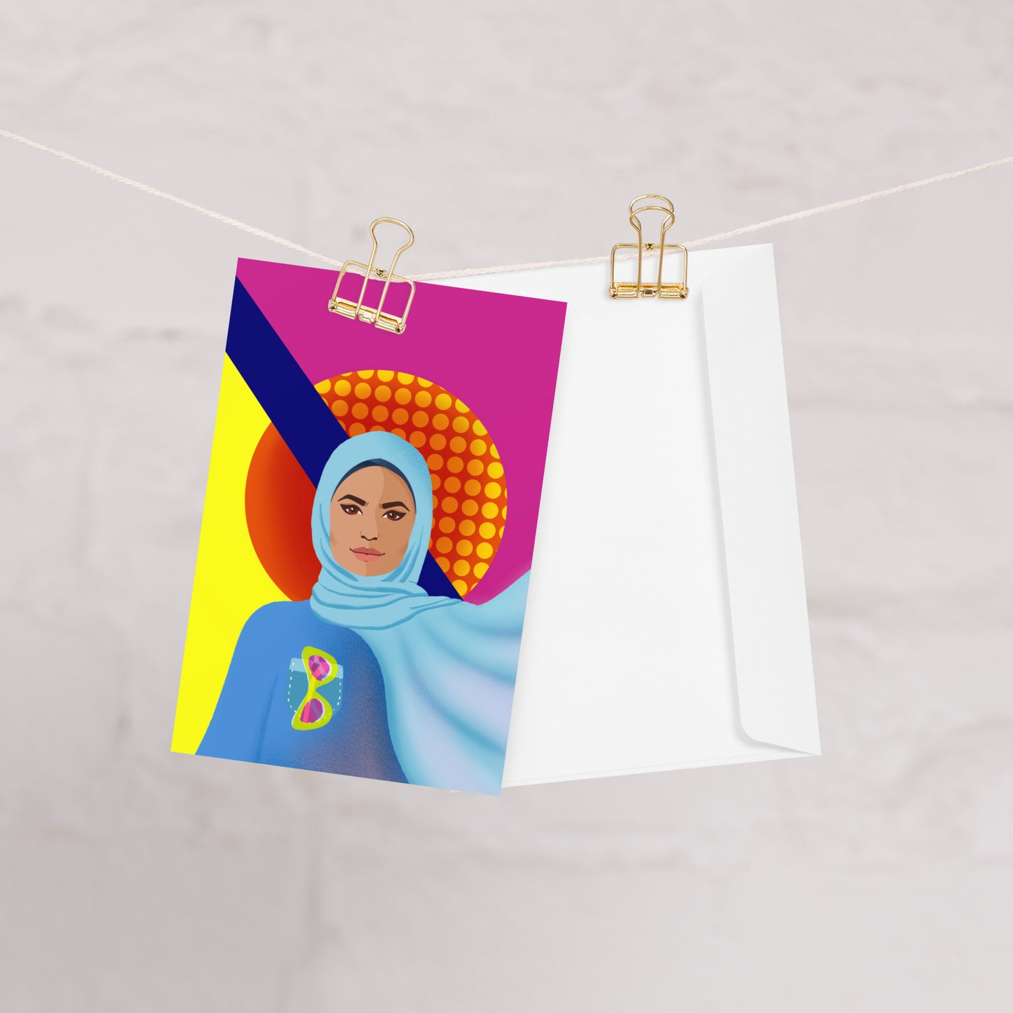 Hijabi Pop Art Collection - Greeting card - La Vie en Rose