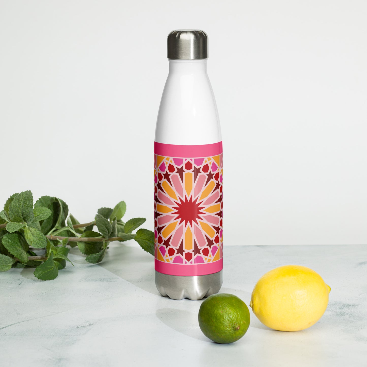 Stainless Steel Water Bottle - Geometric Candy