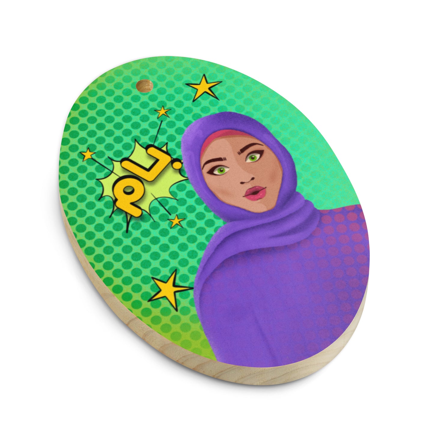 Wooden ornaments / magnet - Hijabi Pop Art Collection - Bam Pop