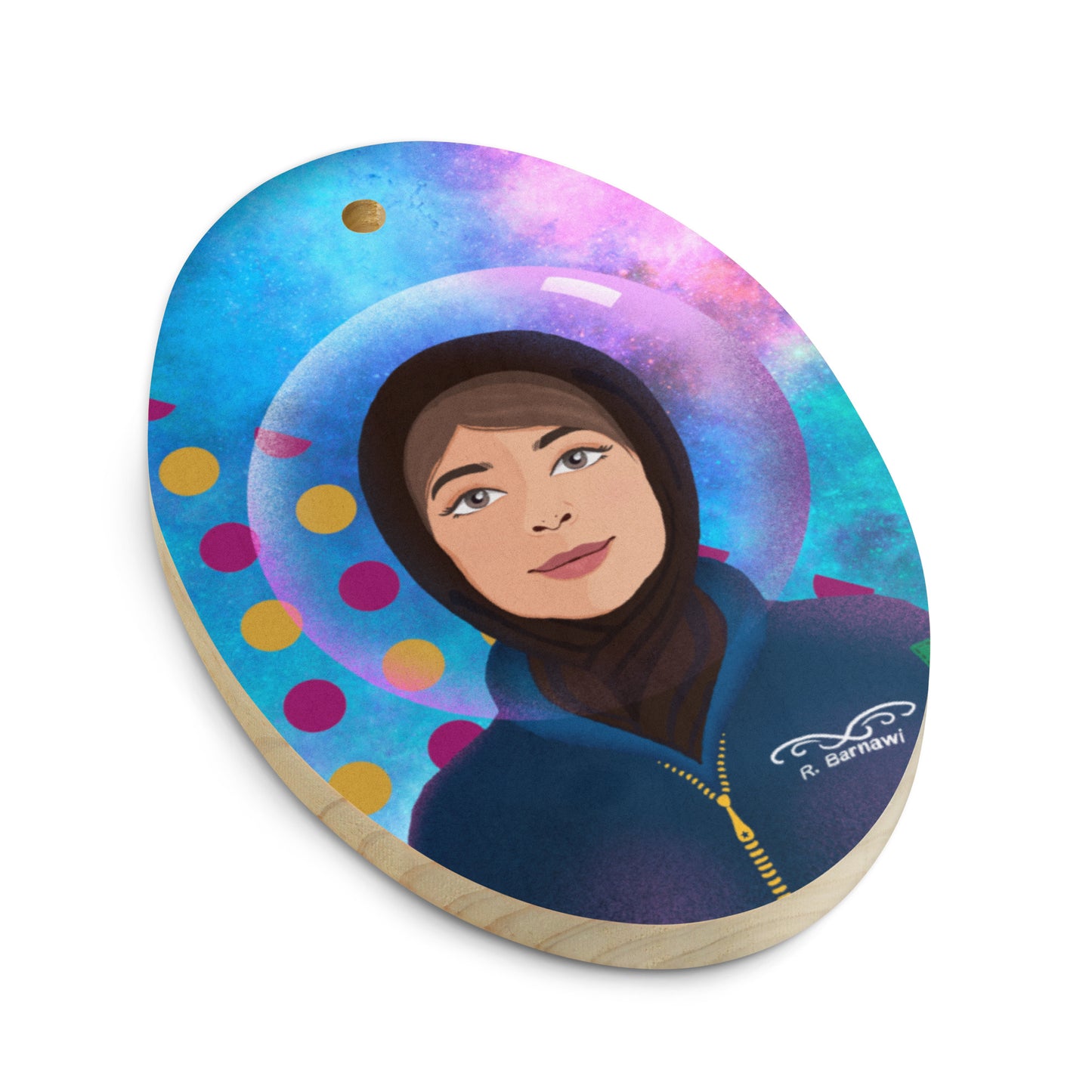 Wooden ornaments - Hijabi Pop Art collection - Rayannah Barnawi