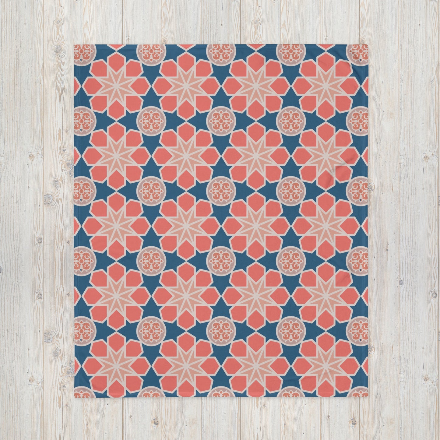Throw Blanket - Geometric Arabesque Mashup in Pink