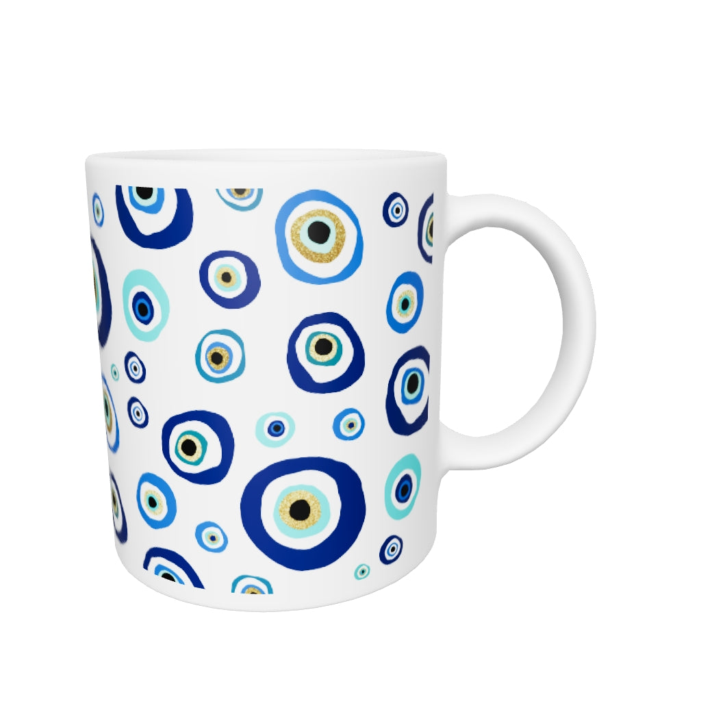 White glossy mug - Nazar Evil Eye Amulet