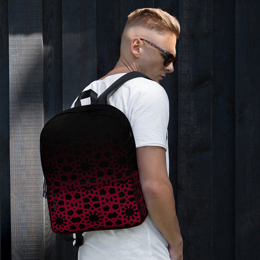 Backpack - Geometric Ombré in Black and Red