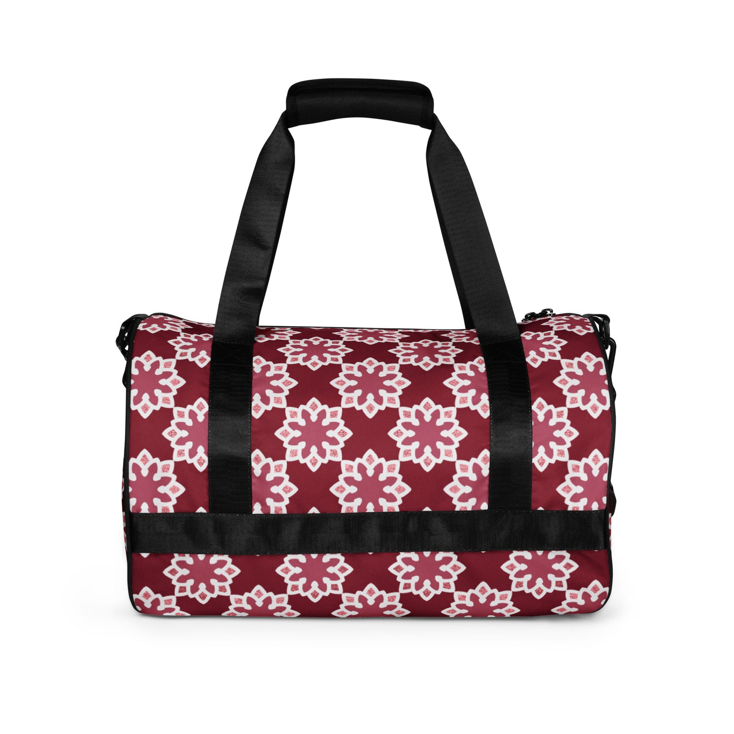 All-over print gym bag - Arabesque Flower in Rouge