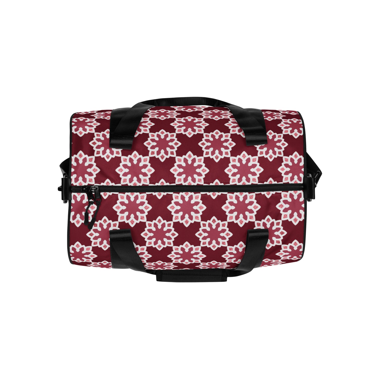 All-over print gym bag - Arabesque Flower in Rouge