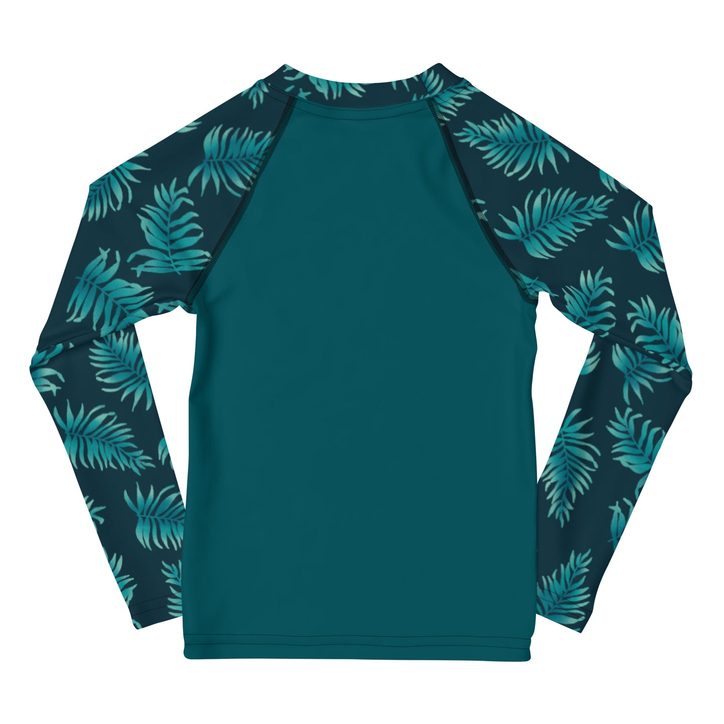 Kids Rash Guard 2T - 7 years - Palm Leaves in Blue Ombre Sleeve