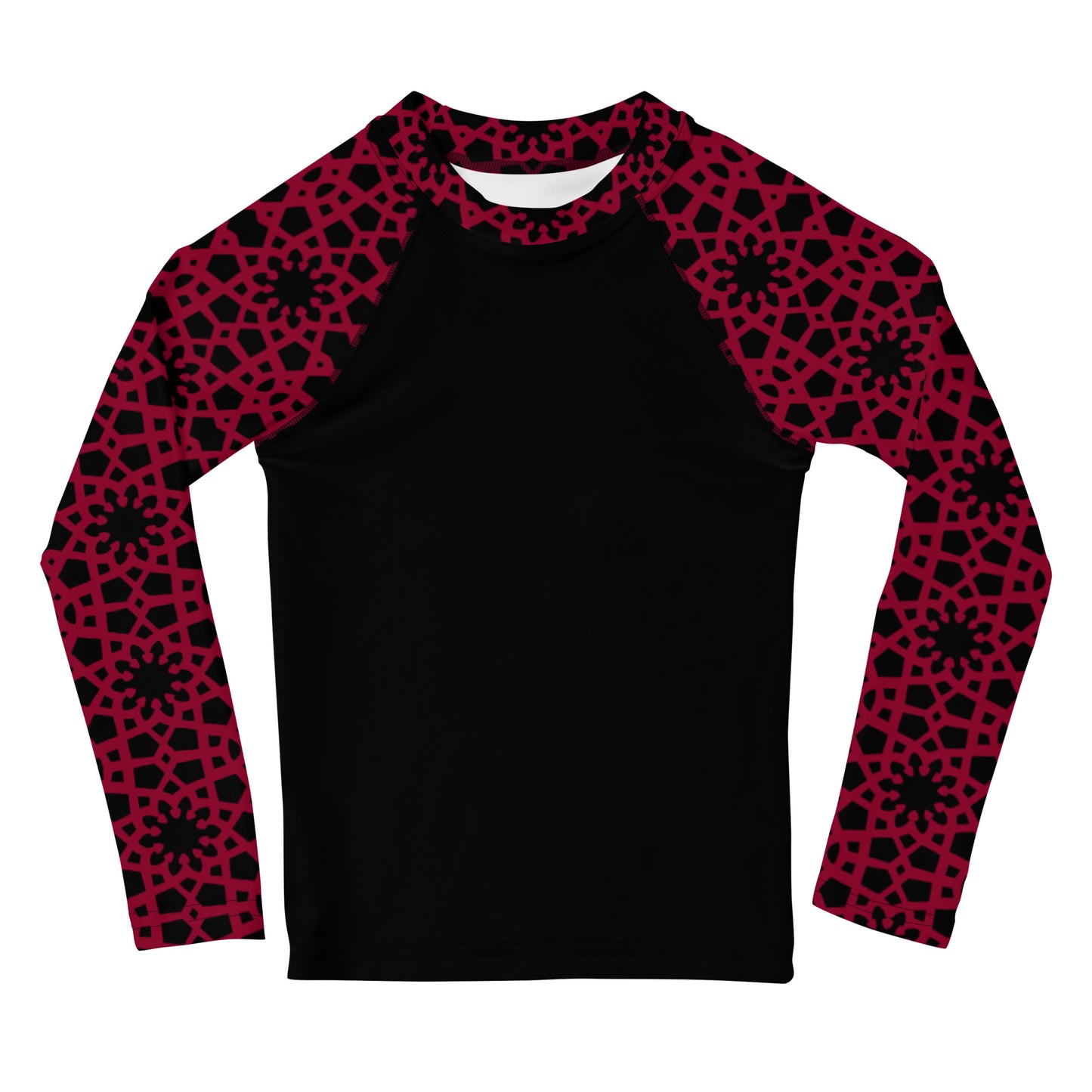 Kids Rash Guard 2T - 7 years - Geometric Red and Black