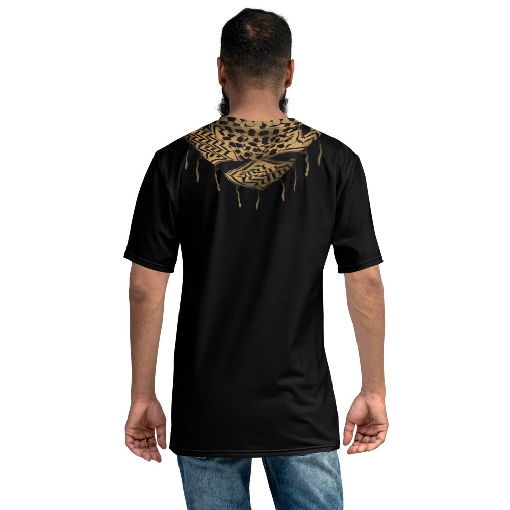 Men's t-shirt - Keffiyeh Shemagh in Tan and Black