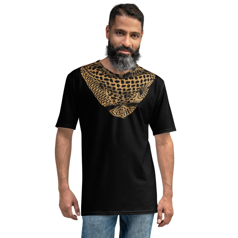 Men's t-shirt - Keffiyeh Shemagh in Tan and Black
