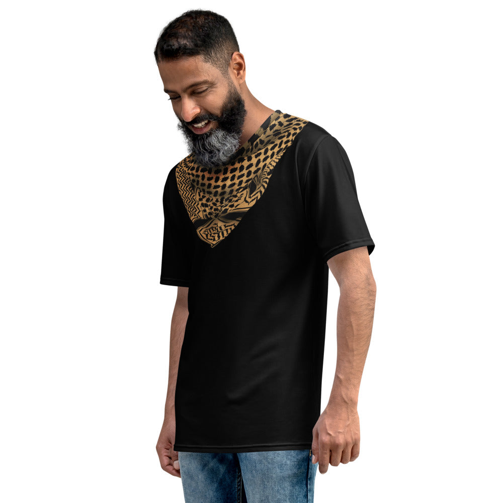 Men's t-shirt - Keffiyeh Shemagh in Tan and Black
