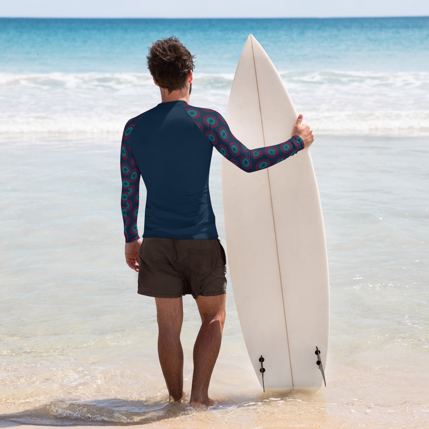 Men's Rash Guard - Geometric Sea Star Sleeve