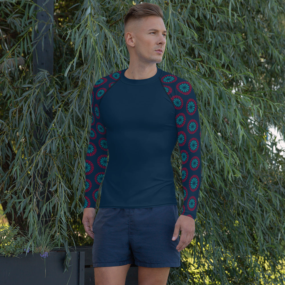 Men's Rash Guard - Geometric Sea Star Sleeve
