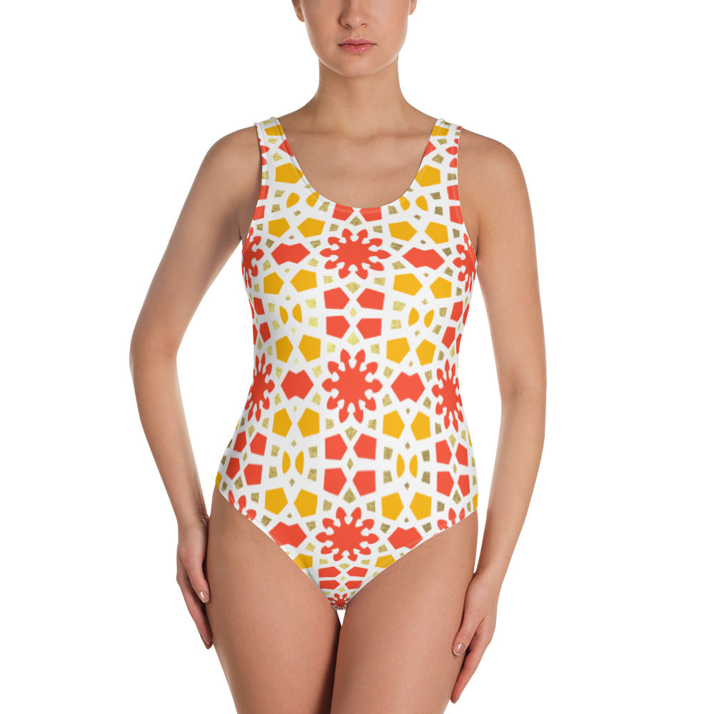 One-Piece Swimsuit - Arabesque Citrus