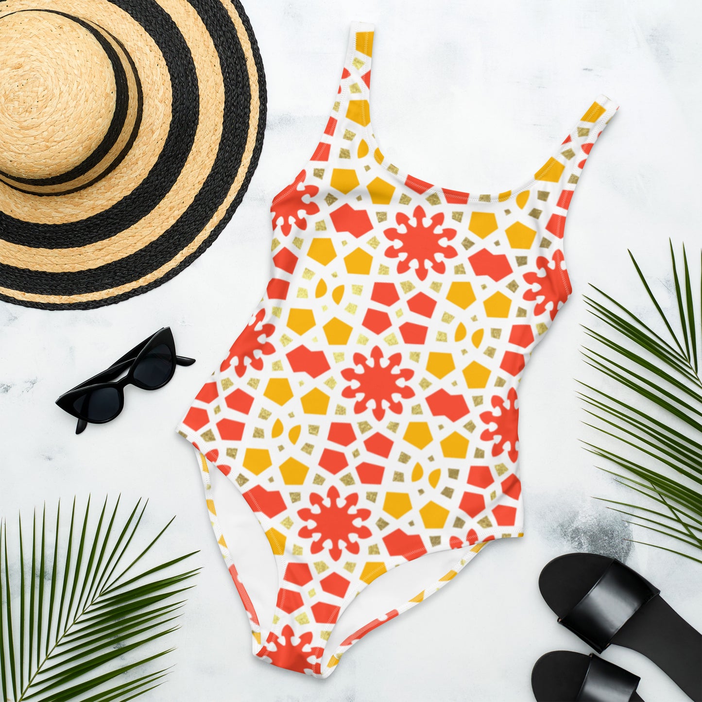 One-Piece Swimsuit - Arabesque Citrus