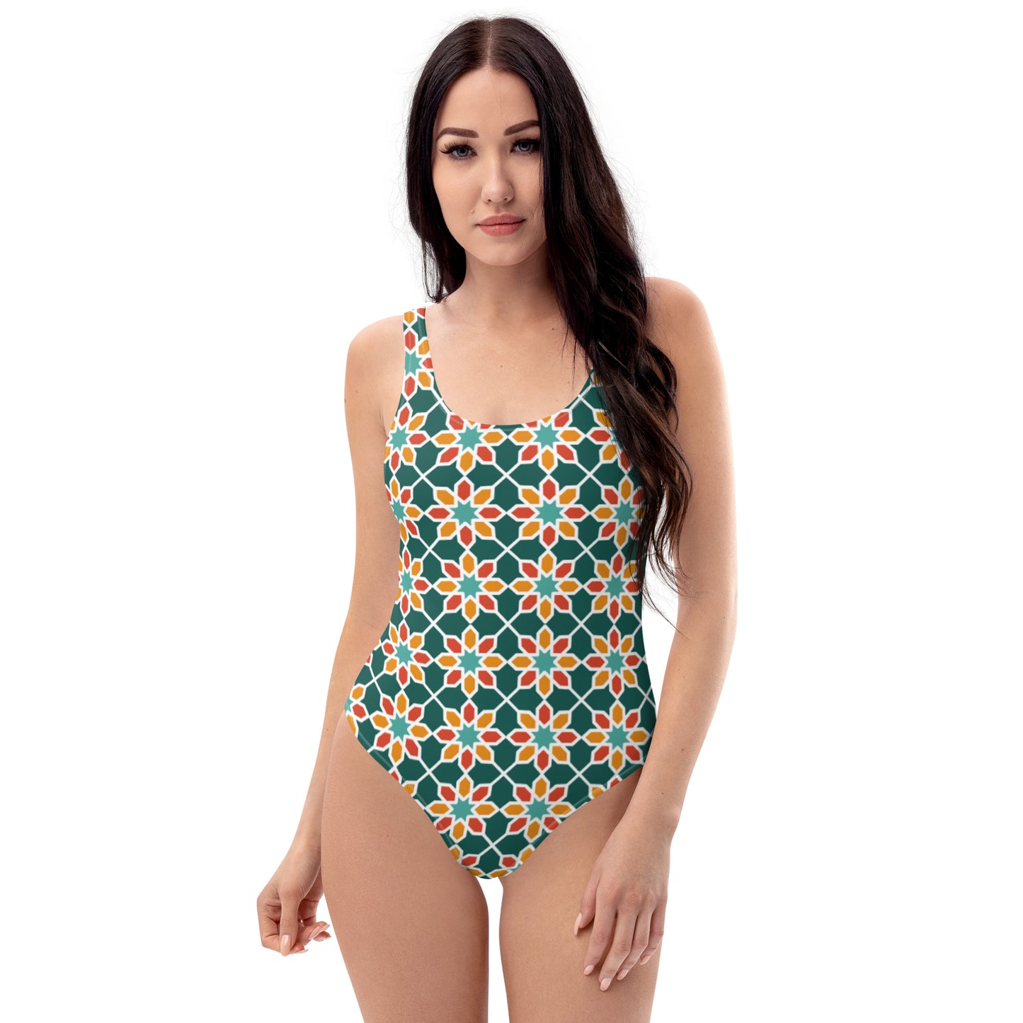 One-Piece Swimsuit - Geometric Desert Daisy